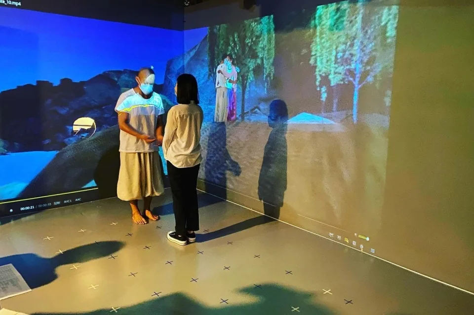 VR作品《藍眼淚》製作結合工研院和文策院的4Dviews拍攝技術(圖片來源:北科大)